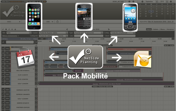 Accédez à votre planning depuis un Smartphone (iPhone, BlackBerry, Android...) ou depuis un agenda externe