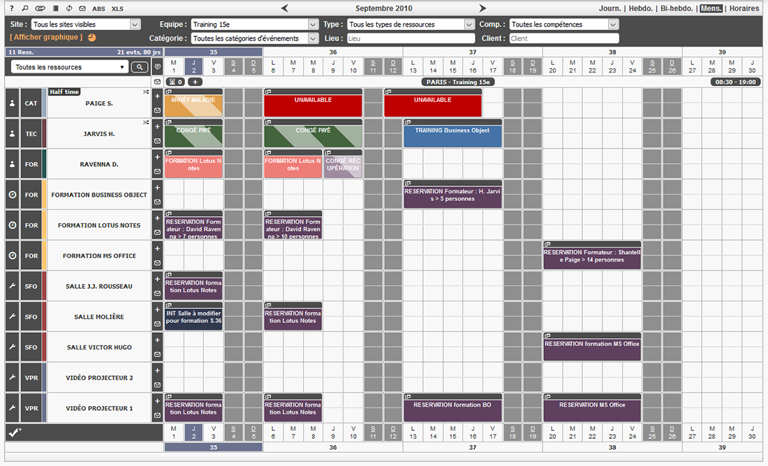 exemple planning formateur